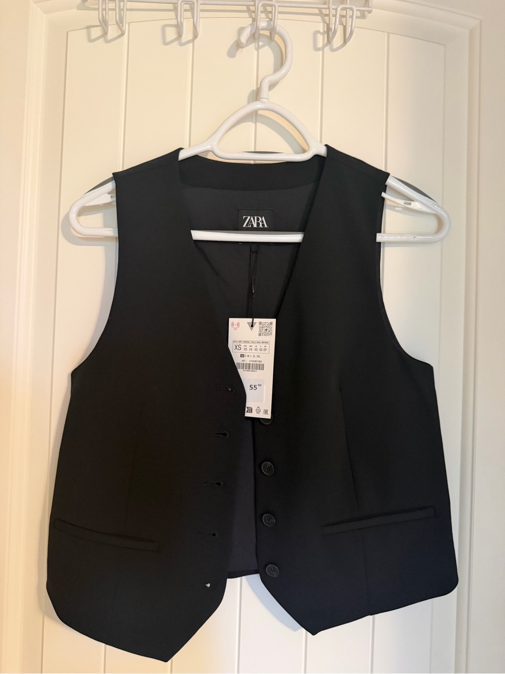 ZARA Black Women's Tailored Button Vest